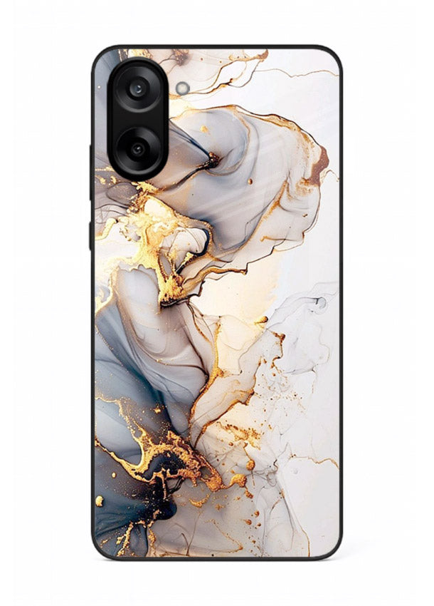 Pastel Geode Veins OnePlus Nord CE5 glass back cover with pastel marble and gold geode details