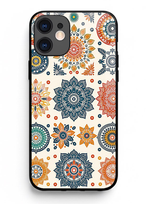 Pastel Mandala Pattern soft pastel mandala iphone 12 glass back cover