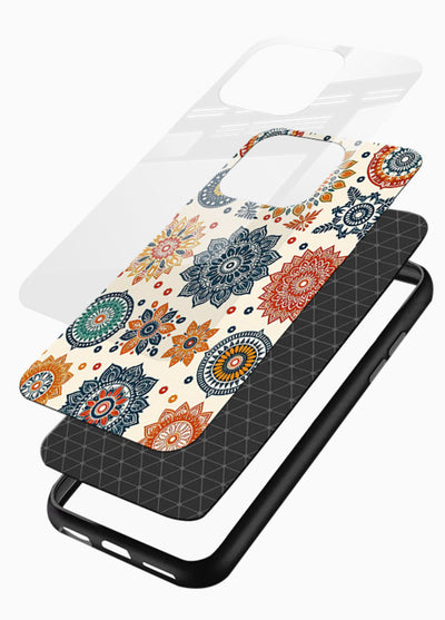 Pastel Mandala Pattern soft pastel mandala glossy vibrant premium glass back cover - Angle Layers