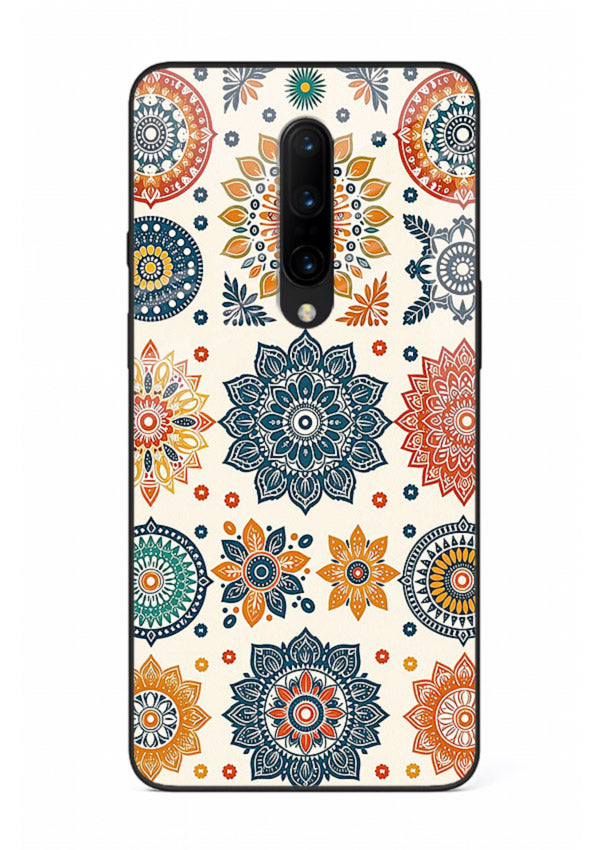 Pastel Mandala Pattern soft pastel mandala OnePlus 7T Pro glass back cover