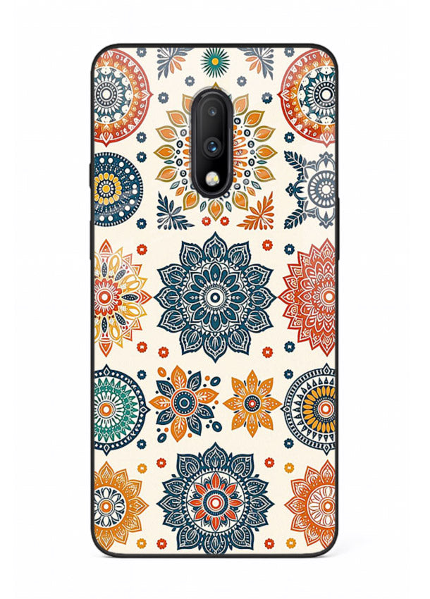 Pastel Mandala Pattern soft pastel mandala OnePlus 7 glass back cover