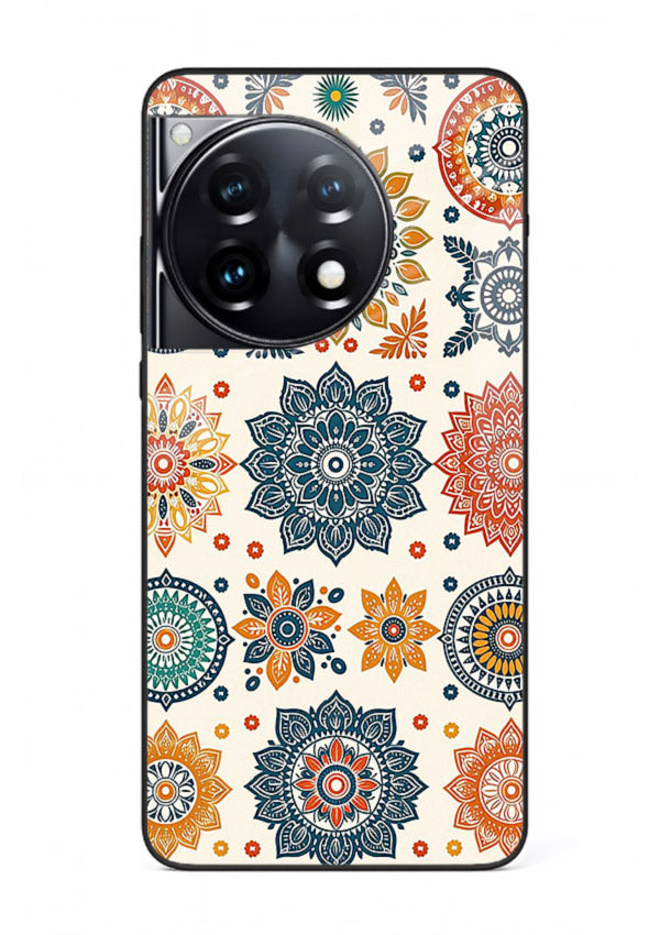 Pastel Mandala Pattern soft pastel mandala OnePlus 12R glass back cover
