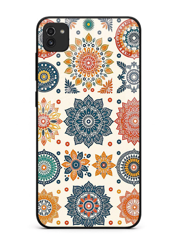 Pastel Mandala Pattern soft pastel mandala Samsung A03 glass back cover