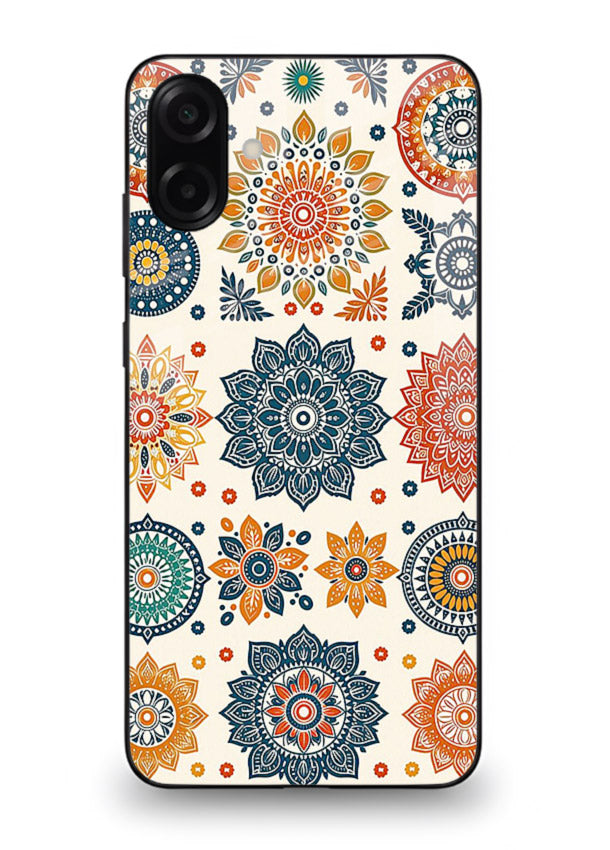 Pastel Mandala Pattern soft pastel mandala Samsung A06 5G glass back cover