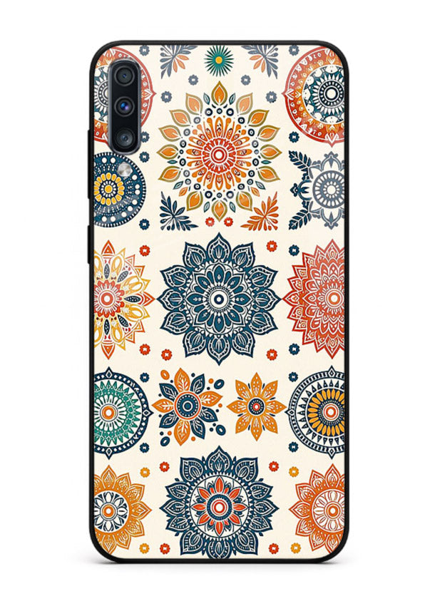 Pastel Mandala Pattern soft pastel mandala Samsung A50 glass back cover