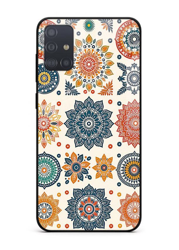 Pastel Mandala Pattern soft pastel mandala Samsung A51 glass back cover