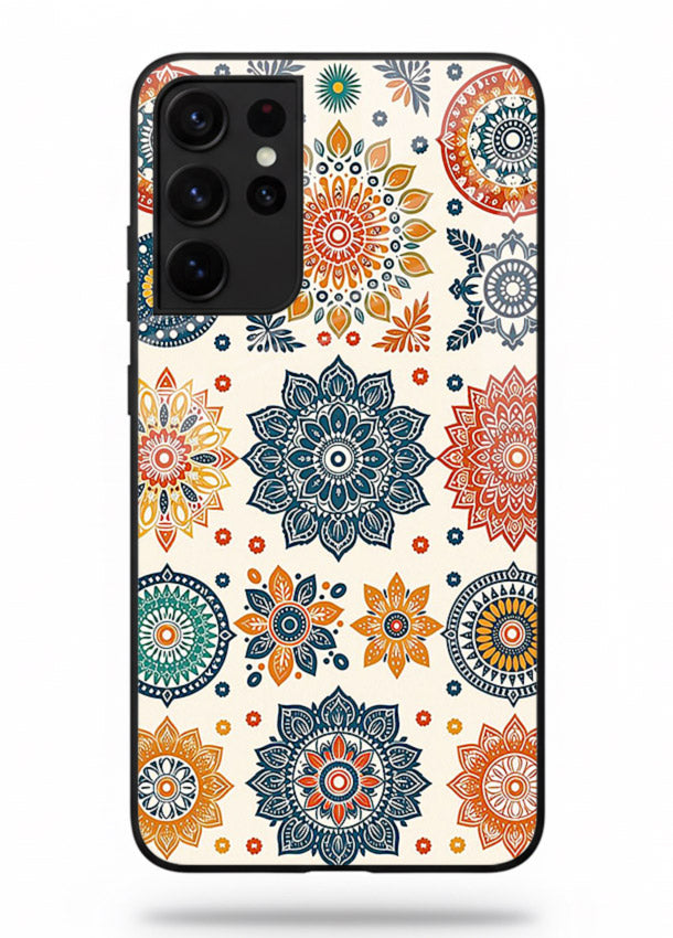 Pastel Mandala Pattern soft pastel mandala Samsung S21 Ultra glass back cover