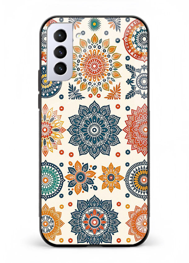 Pastel Mandala Pattern soft pastel mandala Samsung S21 FE glass back cover