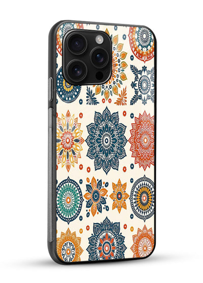 Pastel Mandala Pattern soft pastel mandala glossy vibrant premium glass back cover - Angle Side