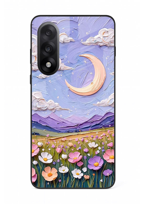 Pastel Moon Flowers pastel floral moon artwork OnePlus Nord 5 glass back cover
