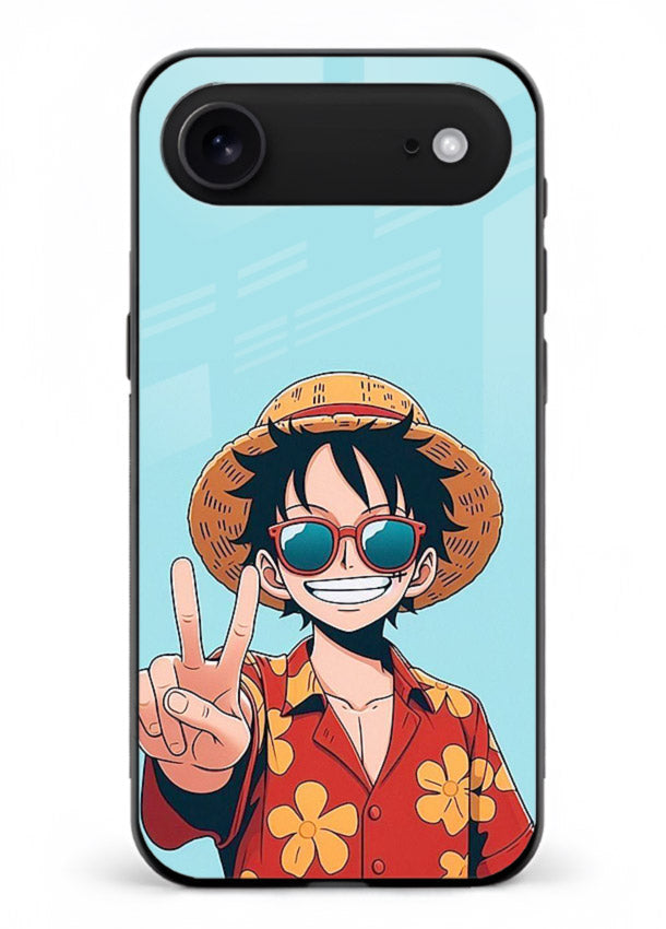 Peace Sign Traveler character artwork iphone 18 air glass back cover