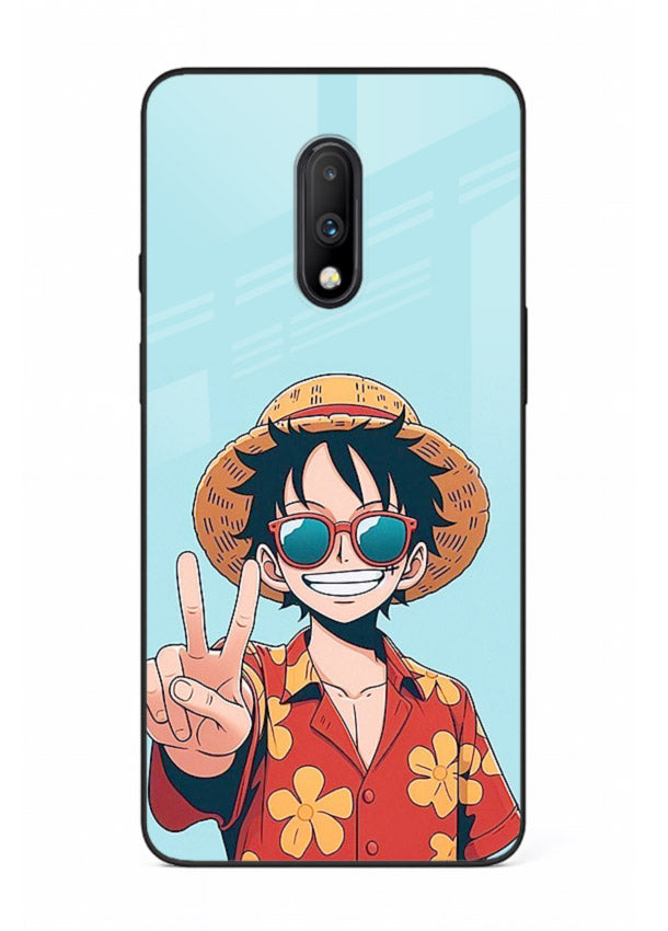 Peace Sign Traveler character artwork OnePlus 7 glass back cover