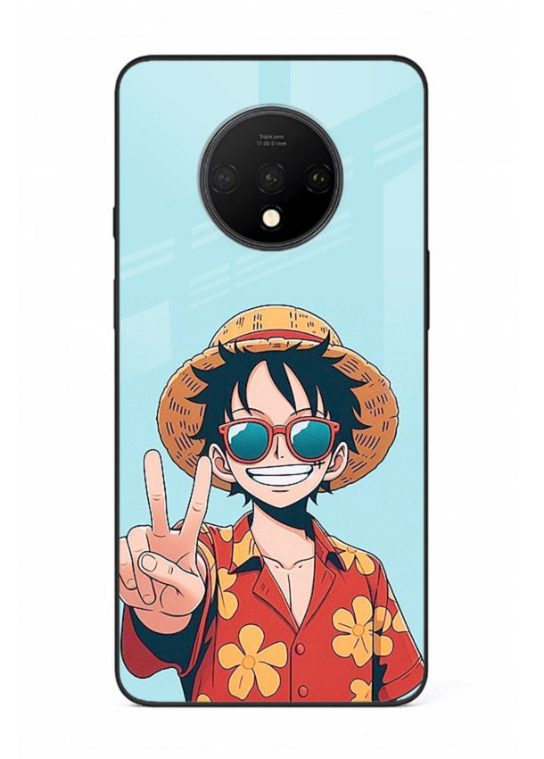Peace Sign Traveler character artwork OnePlus 7T glass back cover
