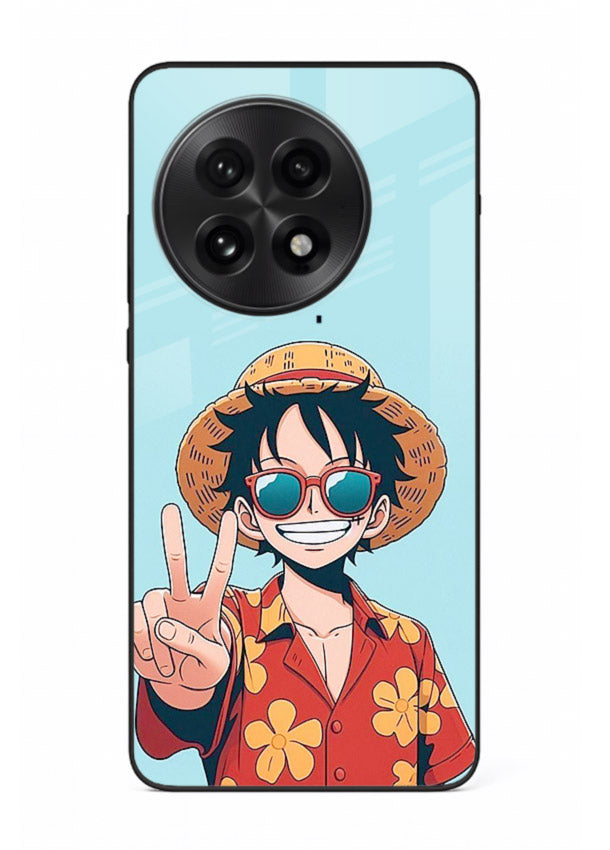 Peace Sign Traveler character artwork OnePlus 13R glass back cover
