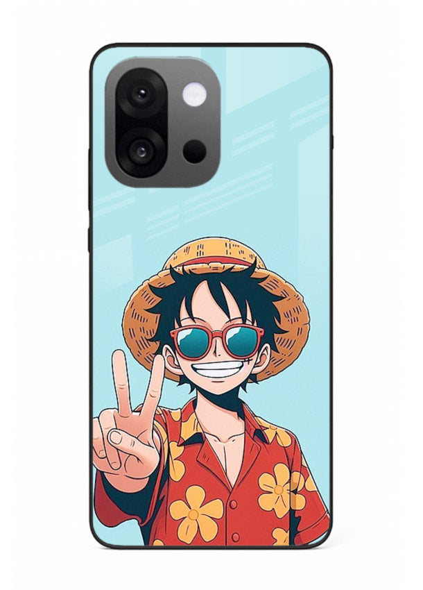 Peace Sign Traveler character artwork OnePlus 13s glass back cover
