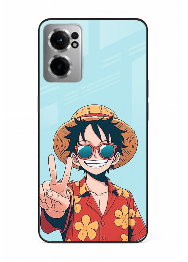 Peace Sign Traveler character artwork OnePlus Nord CE2 5G glass back cover