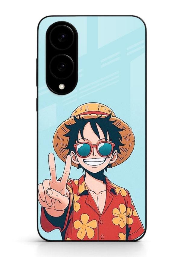 Peace Sign Traveler character artwork Samsung S25 Edge glass back cover