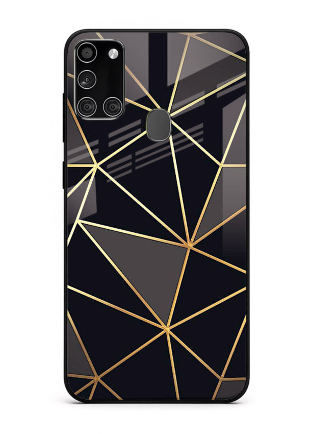 Peach Marble Swirl Samsung A21s glass back cover with soft peach marble texture