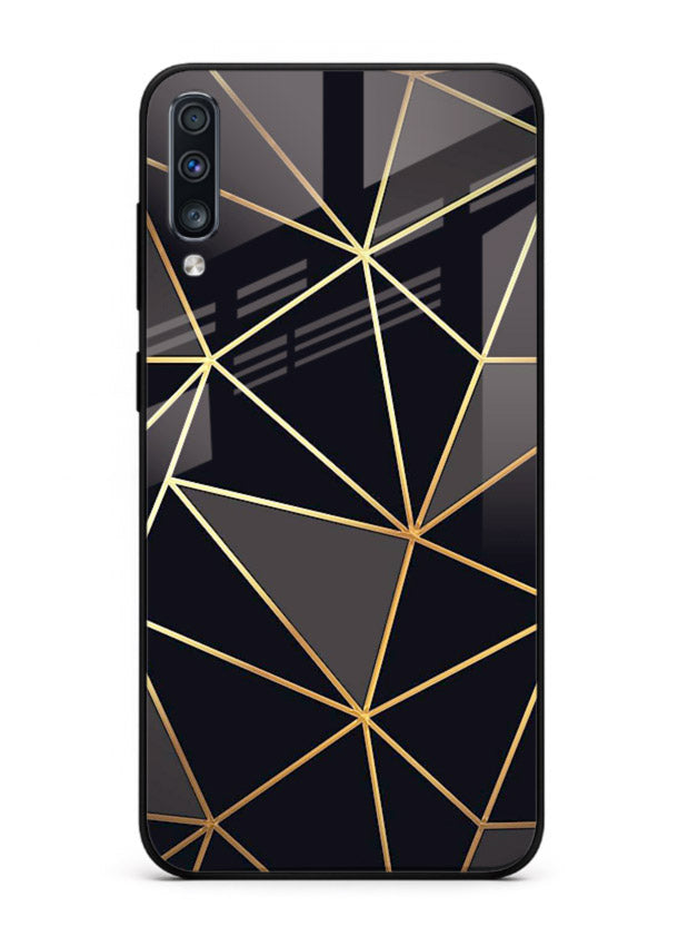 Peach Marble Swirl Samsung A70 glass back cover with soft peach marble texture