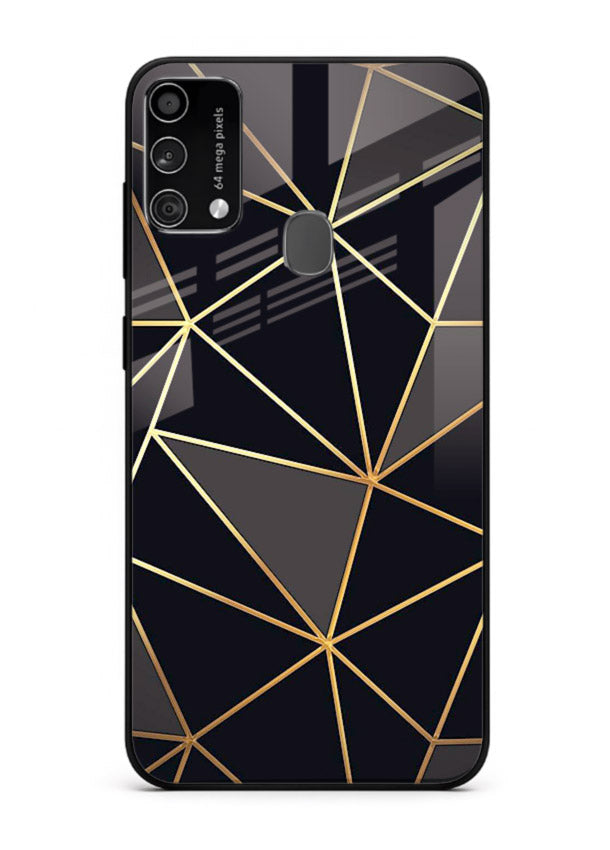Peach Marble Swirl Samsung F41 glass back cover with soft peach marble texture