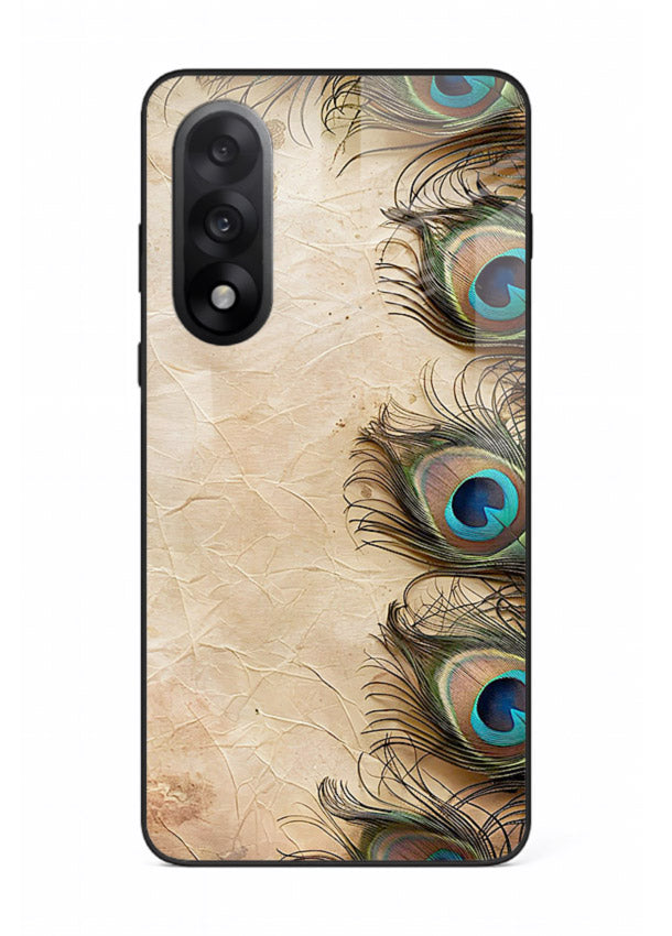 Peacock feather texture colorful pattern OnePlus Nord 5 glass artistic royal case