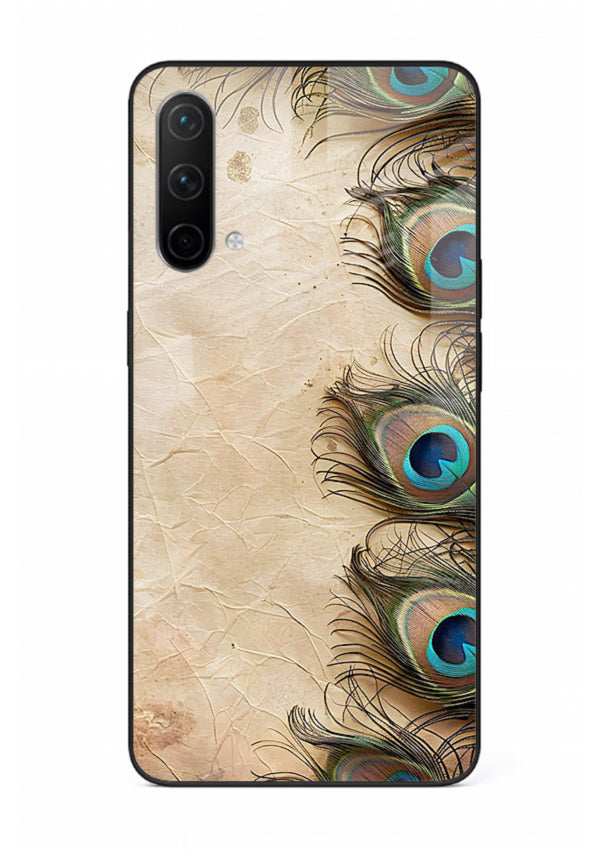 Peacock feather texture colorful pattern OnePlus Nord CE 5G glass artistic royal case