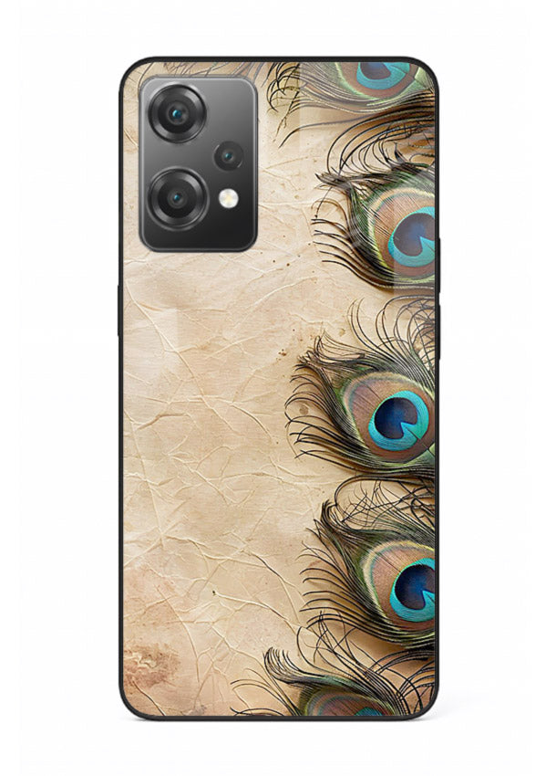 Peacock feather texture colorful pattern OnePlus Nord CE2 Lite 5G glass artistic royal case