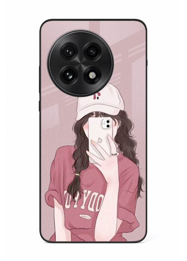 Pink Cap Girl street-style portrait OnePlus 13 glass back cover