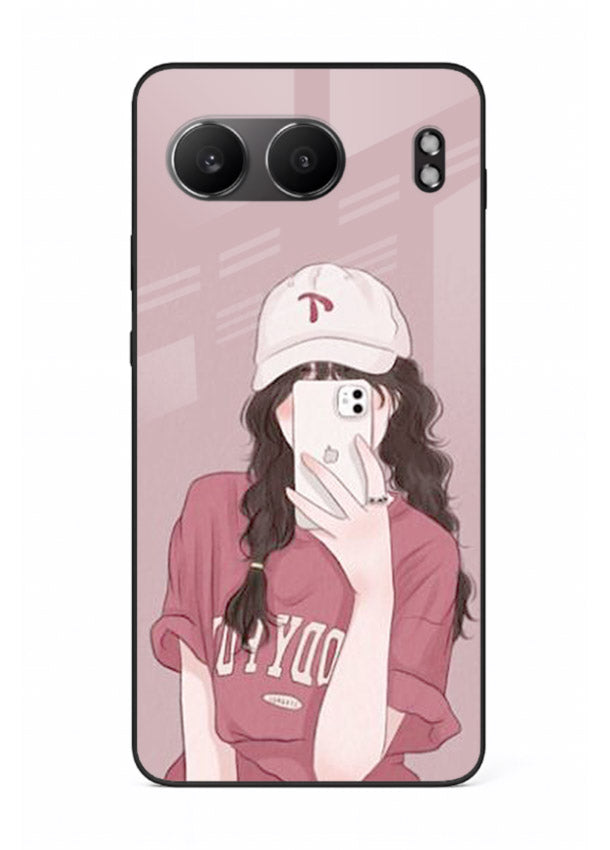Pink Cap Girl street-style portrait OnePlus Nord 4 glass back cover