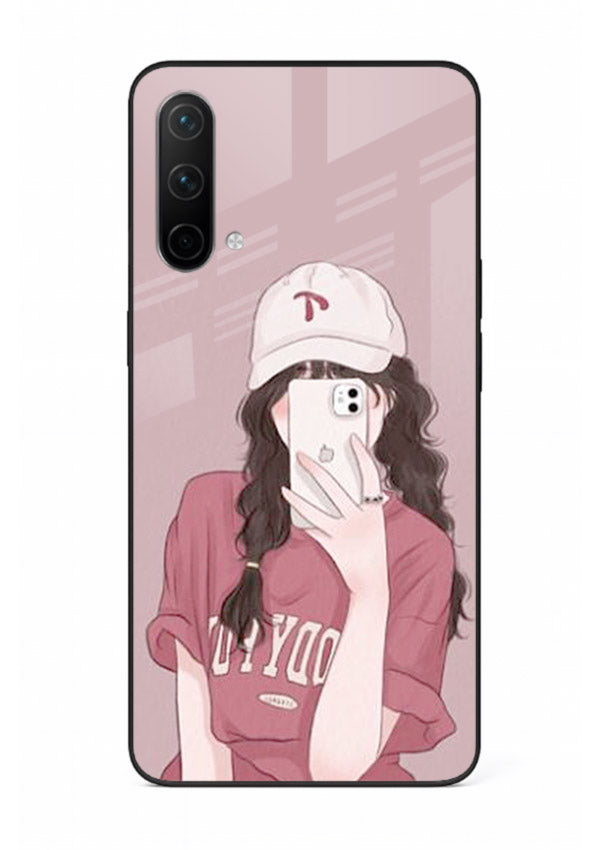 Pink Cap Girl street-style portrait OnePlus Nord CE 5G glass back cover