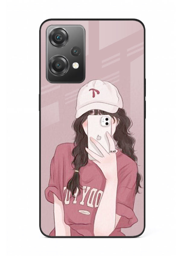 Pink Cap Girl street-style portrait OnePlus Nord CE2 Lite 5G glass back cover