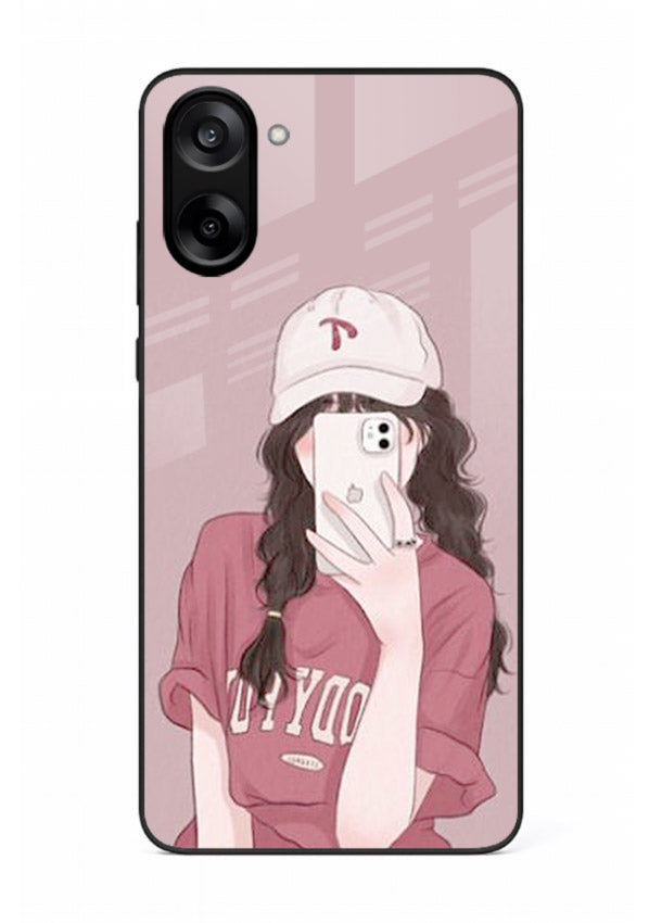 Pink Cap Girl street-style portrait OnePlus Nord CE5 glass back cover