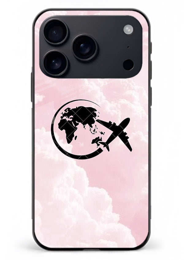 Pink Clouds Airplane dreamy cloud artwork iphone 18 pro max glass back cover