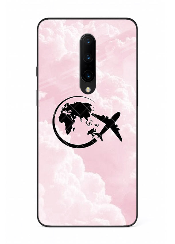 Pink Clouds Airplane dreamy cloud artwork OnePlus 7T Pro glass back cover