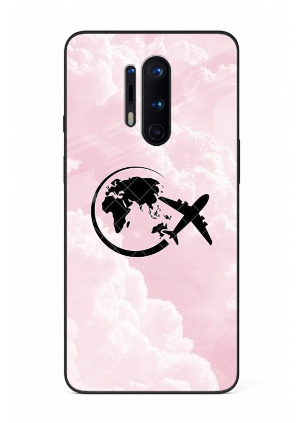 Pink Clouds Airplane dreamy cloud artwork OnePlus 8 Pro glass back cover