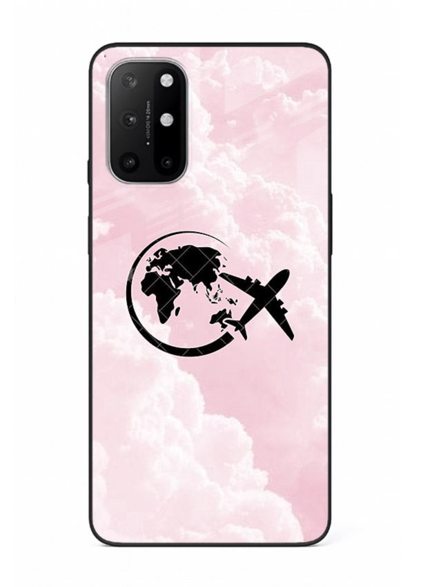Pink Clouds Airplane dreamy cloud artwork OnePlus 8T glass back cover