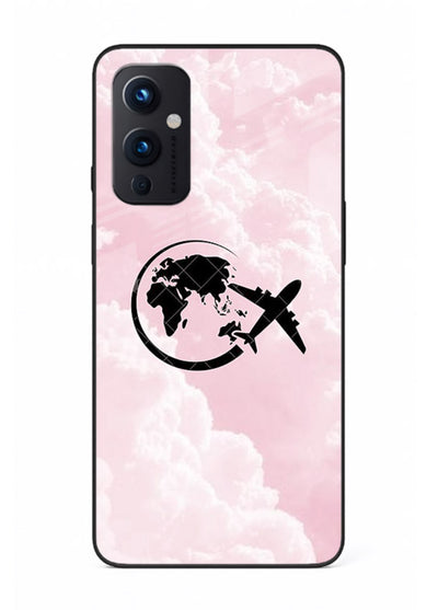 Pink Clouds Airplane dreamy cloud artwork OnePlus 9 Pro glass back cover