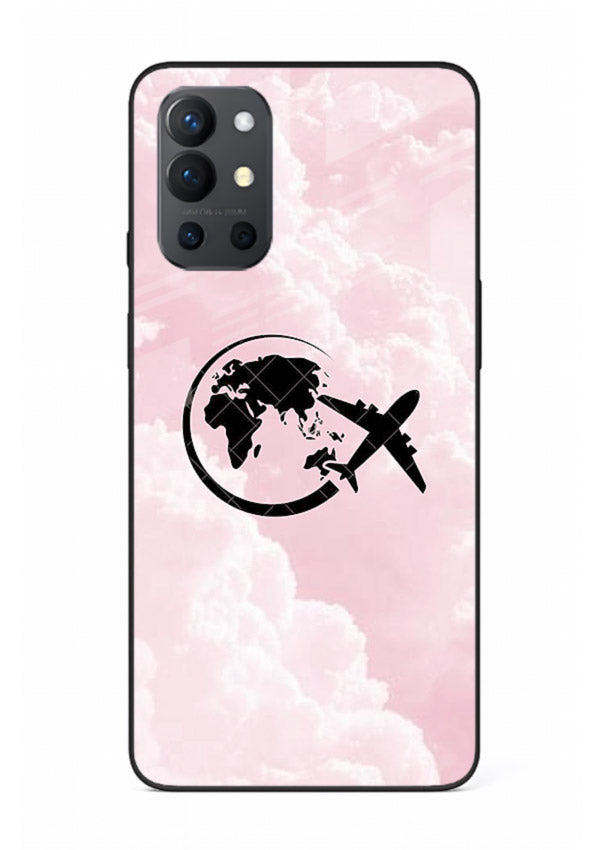 Pink Clouds Airplane dreamy cloud artwork OnePlus 9R glass back cover