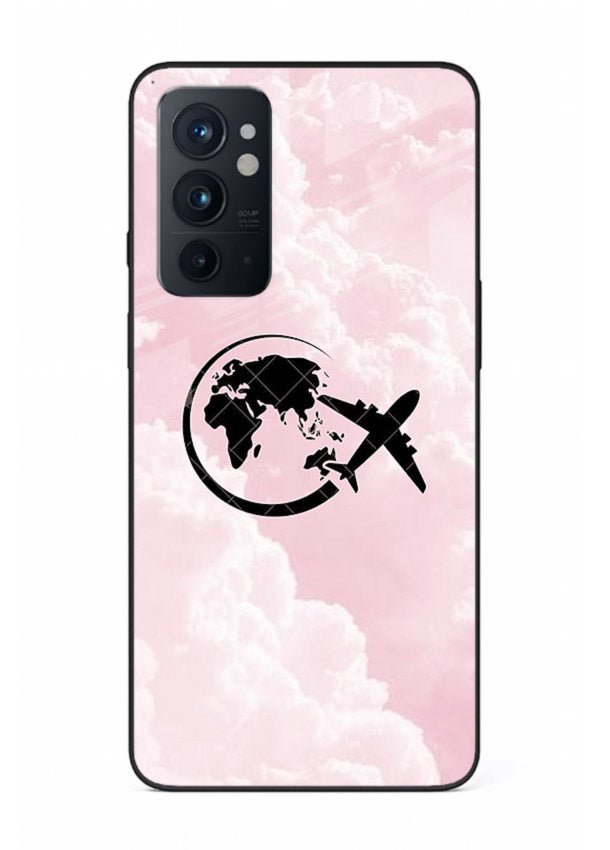 Pink Clouds Airplane dreamy cloud artwork OnePlus 9RT glass back cover