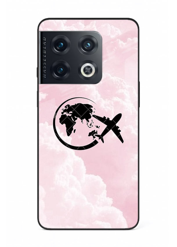 Pink Clouds Airplane dreamy cloud artwork OnePlus 10 Pro glass back cover