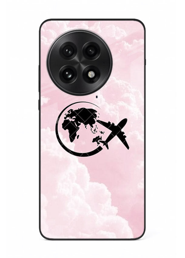 Pink Clouds Airplane dreamy cloud artwork OnePlus 13 glass back cover