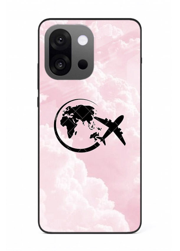 Pink Clouds Airplane dreamy cloud artwork OnePlus 13s glass back cover