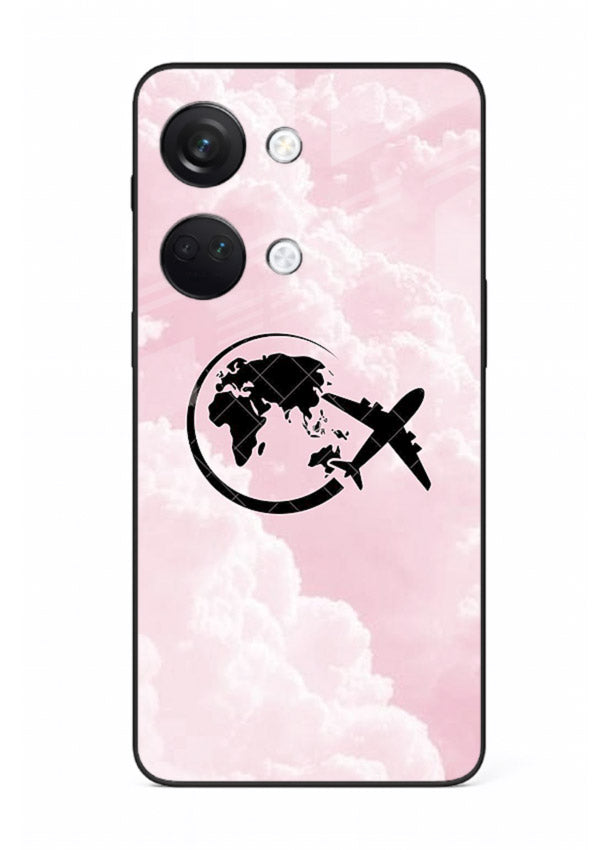 Pink Clouds Airplane dreamy cloud artwork OnePlus Nord 3 glass back cover