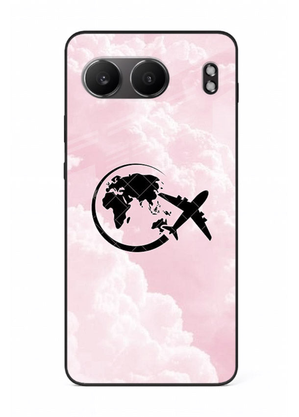 Pink Clouds Airplane dreamy cloud artwork OnePlus Nord 4 glass back cover