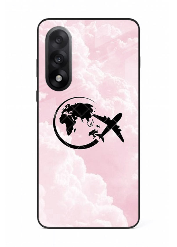 Pink Clouds Airplane dreamy cloud artwork OnePlus Nord 5 glass back cover