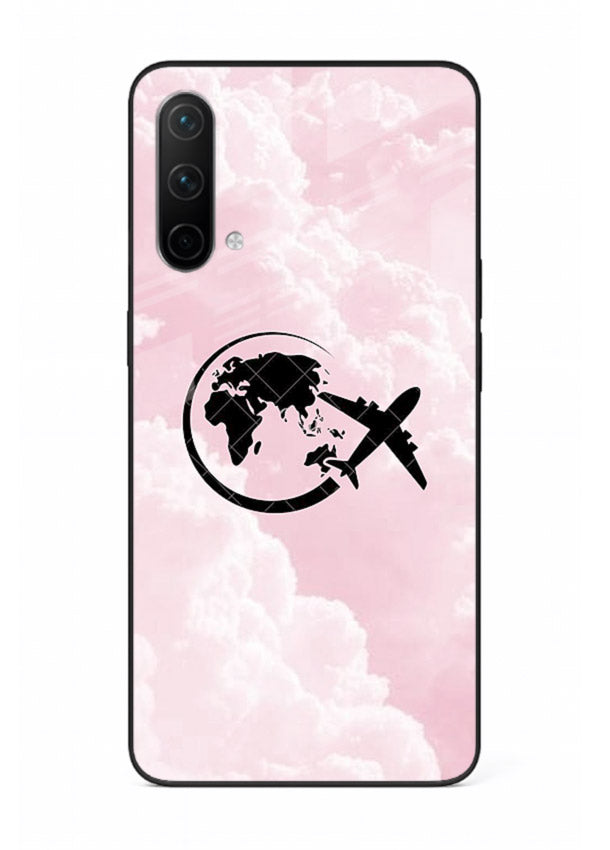 Pink Clouds Airplane dreamy cloud artwork OnePlus Nord CE 5G glass back cover
