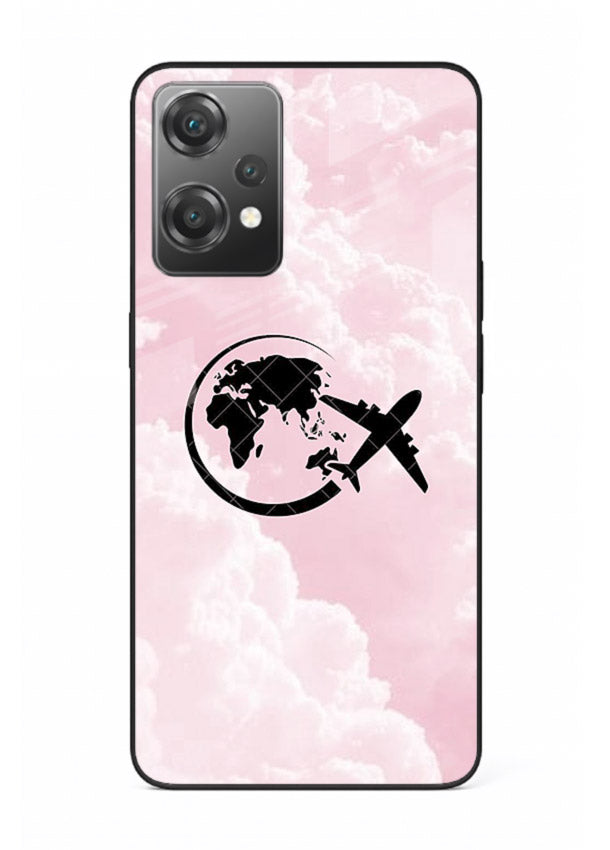 Pink Clouds Airplane dreamy cloud artwork OnePlus Nord CE2 Lite 5G glass back cover