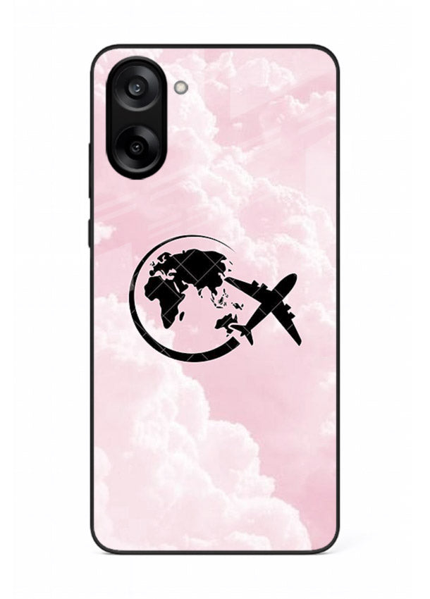 Pink Clouds Airplane dreamy cloud artwork OnePlus Nord CE5 glass back cover