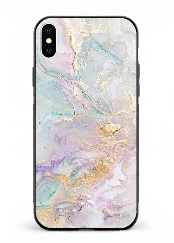 Pink Droplet Marble iphone xs max glass back cover with soft pink marble and droplet texture