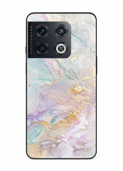 Pink Droplet Marble OnePlus 10 Pro glass back cover with soft pink marble and droplet texture